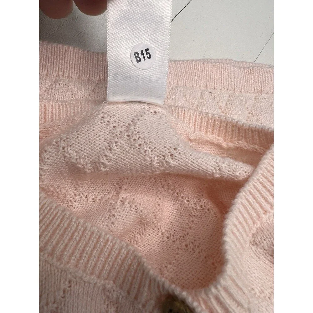 Carter’s Baby Girls Pink Diamond Knit Cardigan Sweater 3M NWOT 100% Cotton New